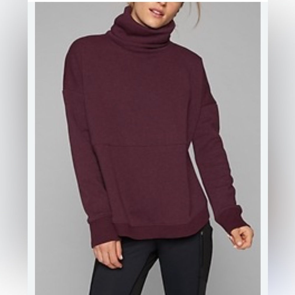 ATHLETA Cozy Karma Mock Turtleneck Sweatshirt, Fleece Lined, Small, like New